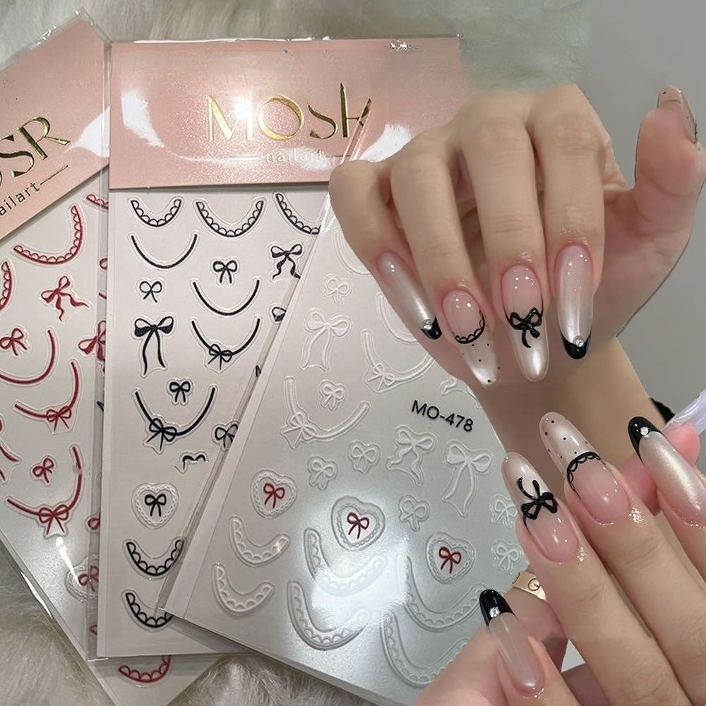 Resin Art Sticker - New bow nail art sticker ins