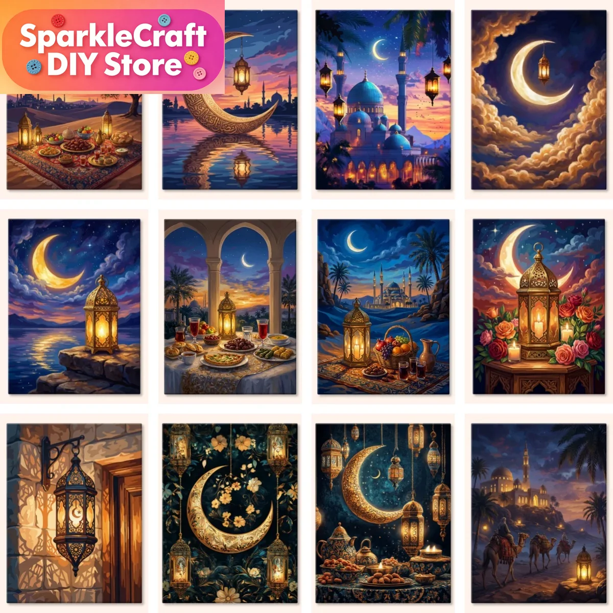 Resin Art Learning - 1pc frameless 5D Diamond Painting Crescent