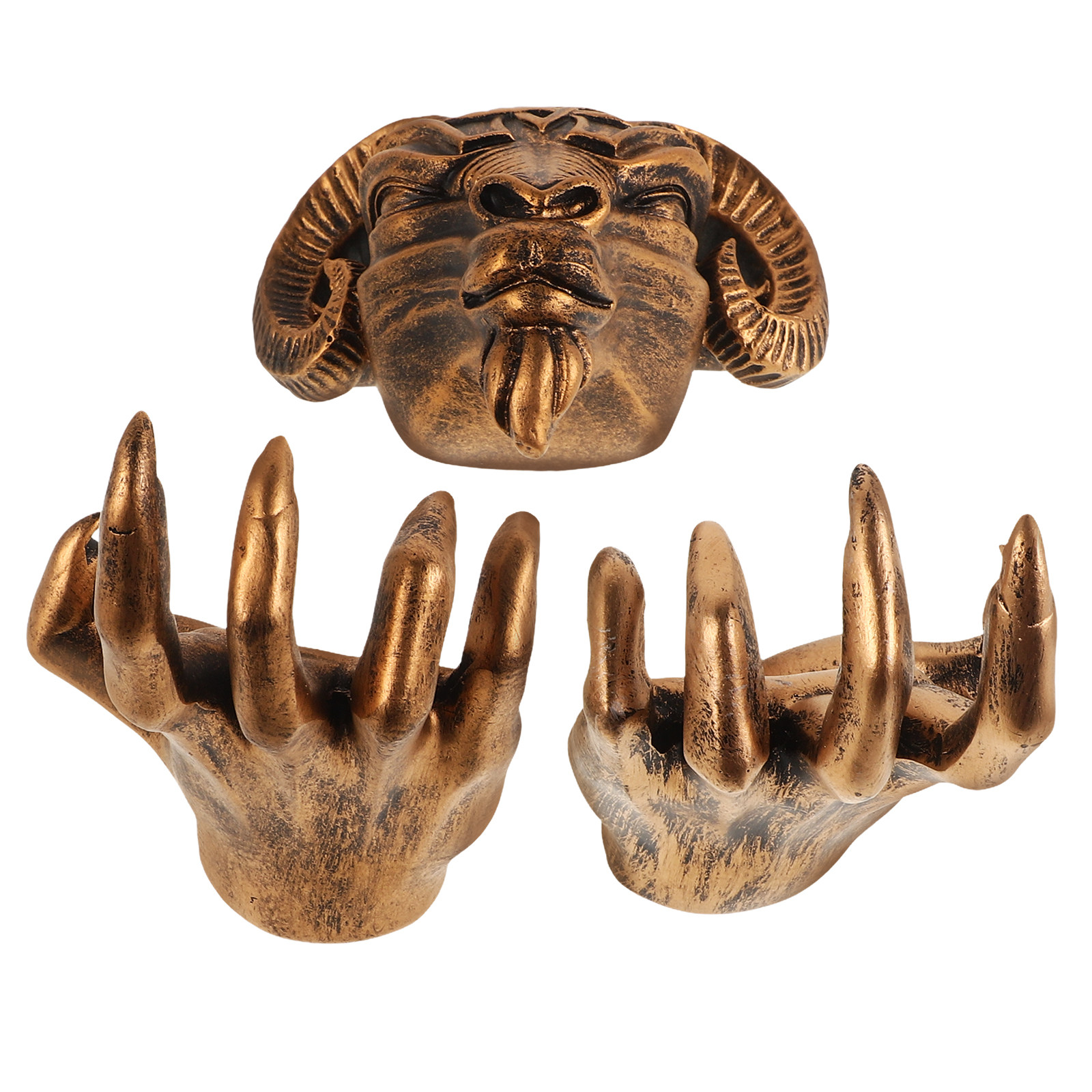 Resin Art Hanging - 1Set Demon Goat Head Wall Hanging