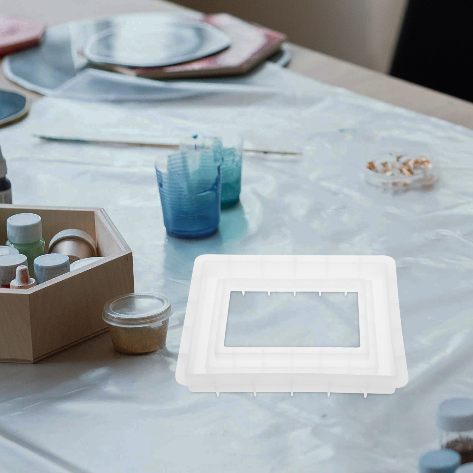 Photo Frame Epoxy Mold Rectang - Resin Art For Photo Frame avaliação e preço