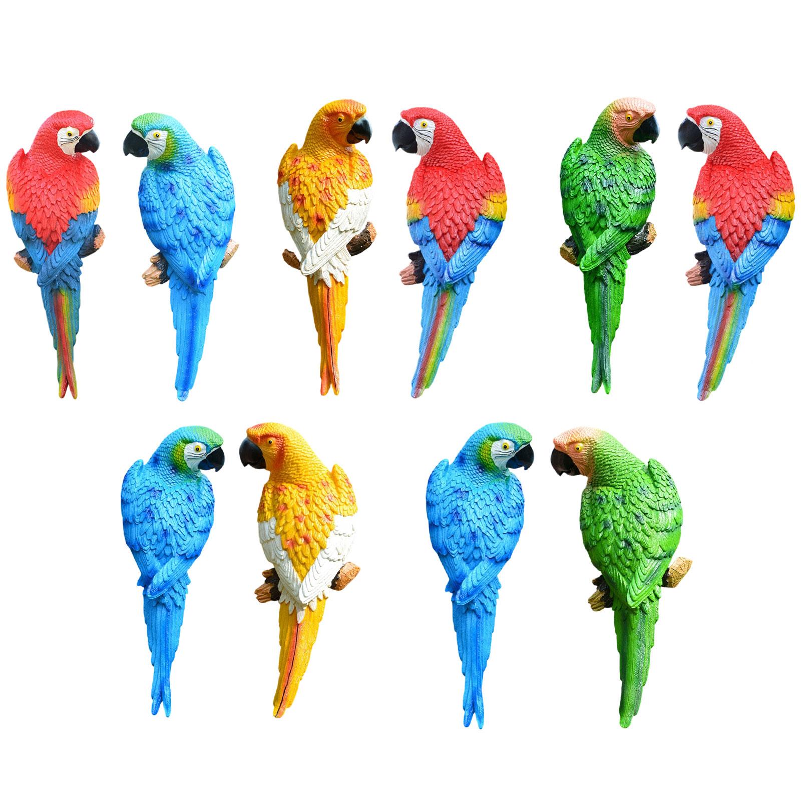 2 Pieces Parrot Figurines Yard - Resin Art Hanging avaliação e preço