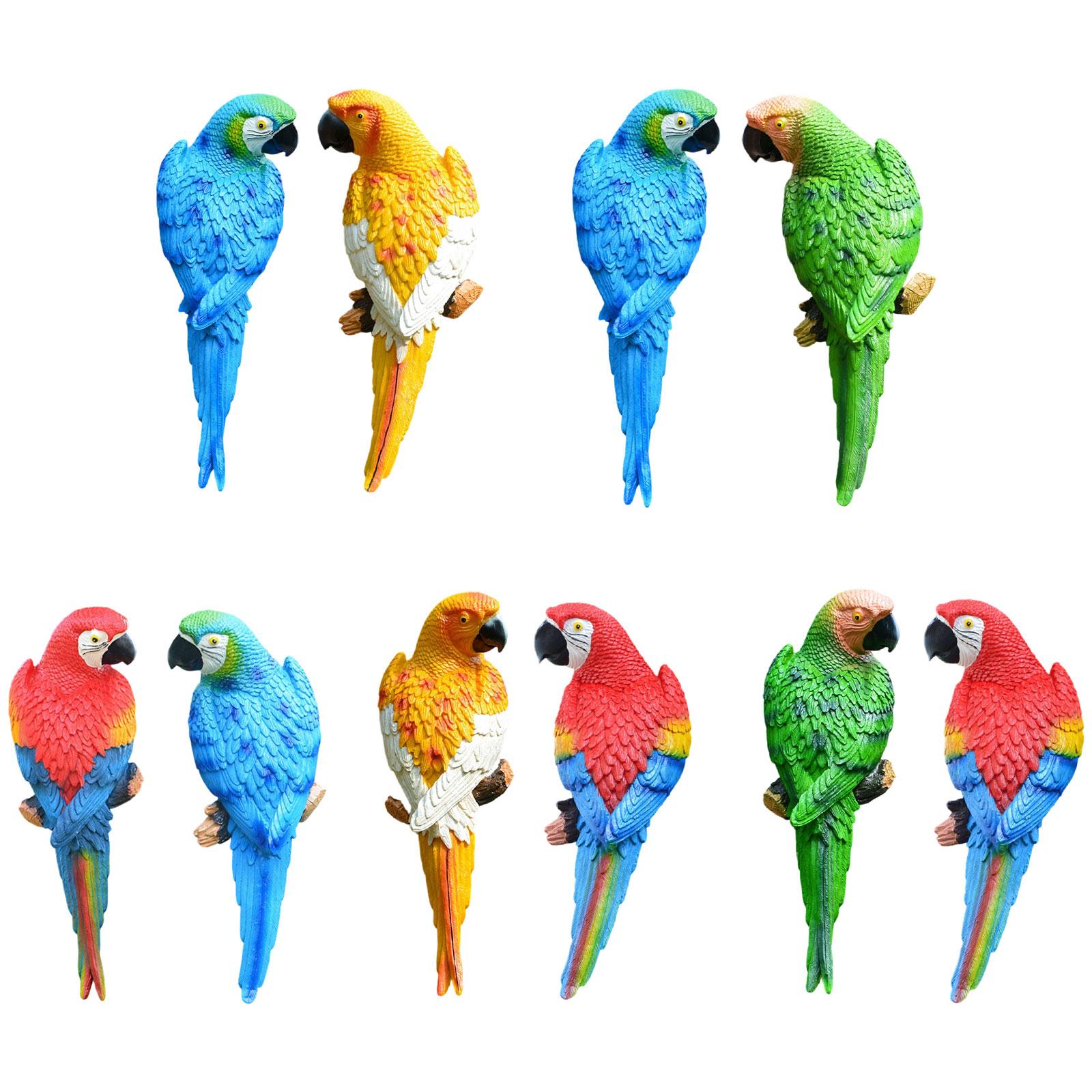 2 Pieces Parrot Figurines Yard - Resin Art Hanging avaliação e preço