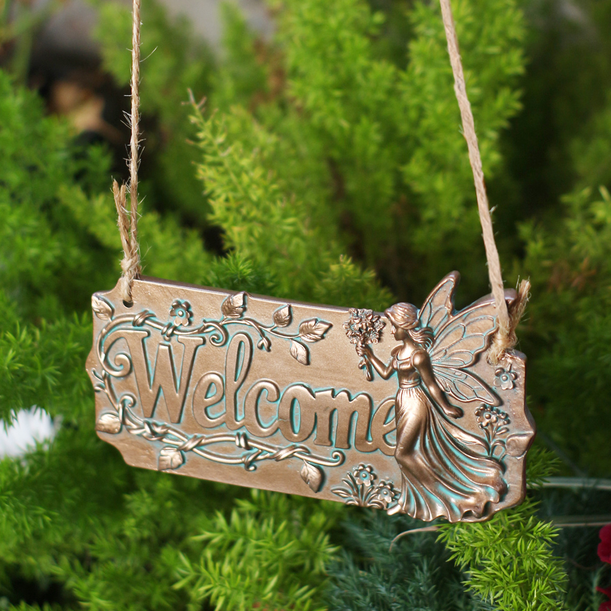 Copper Fairy Welcome Sign Hang - Resin Art Hanging avaliação e preço