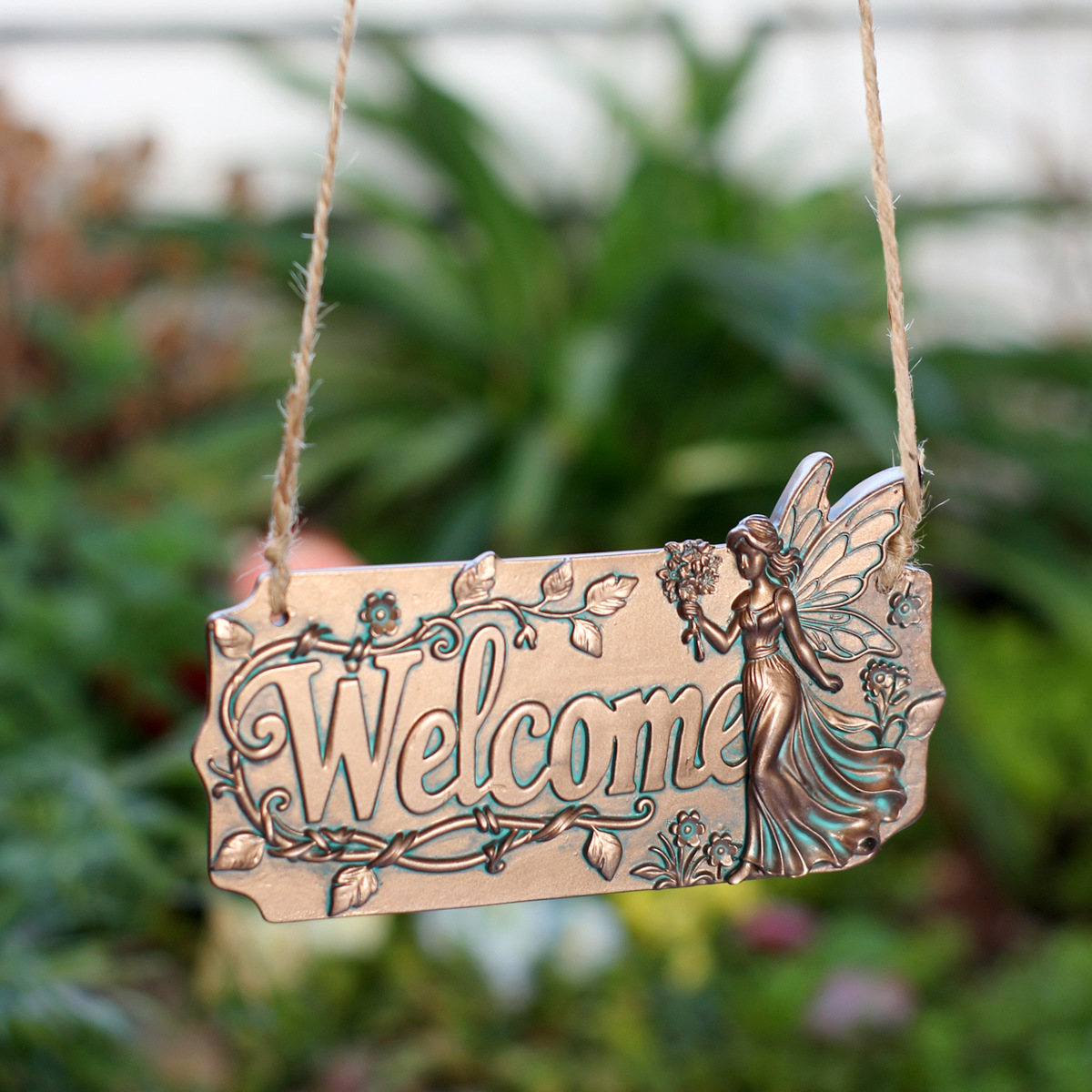 Copper Fairy Welcome Sign Hang - Resin Art Hanging avaliação e preço
