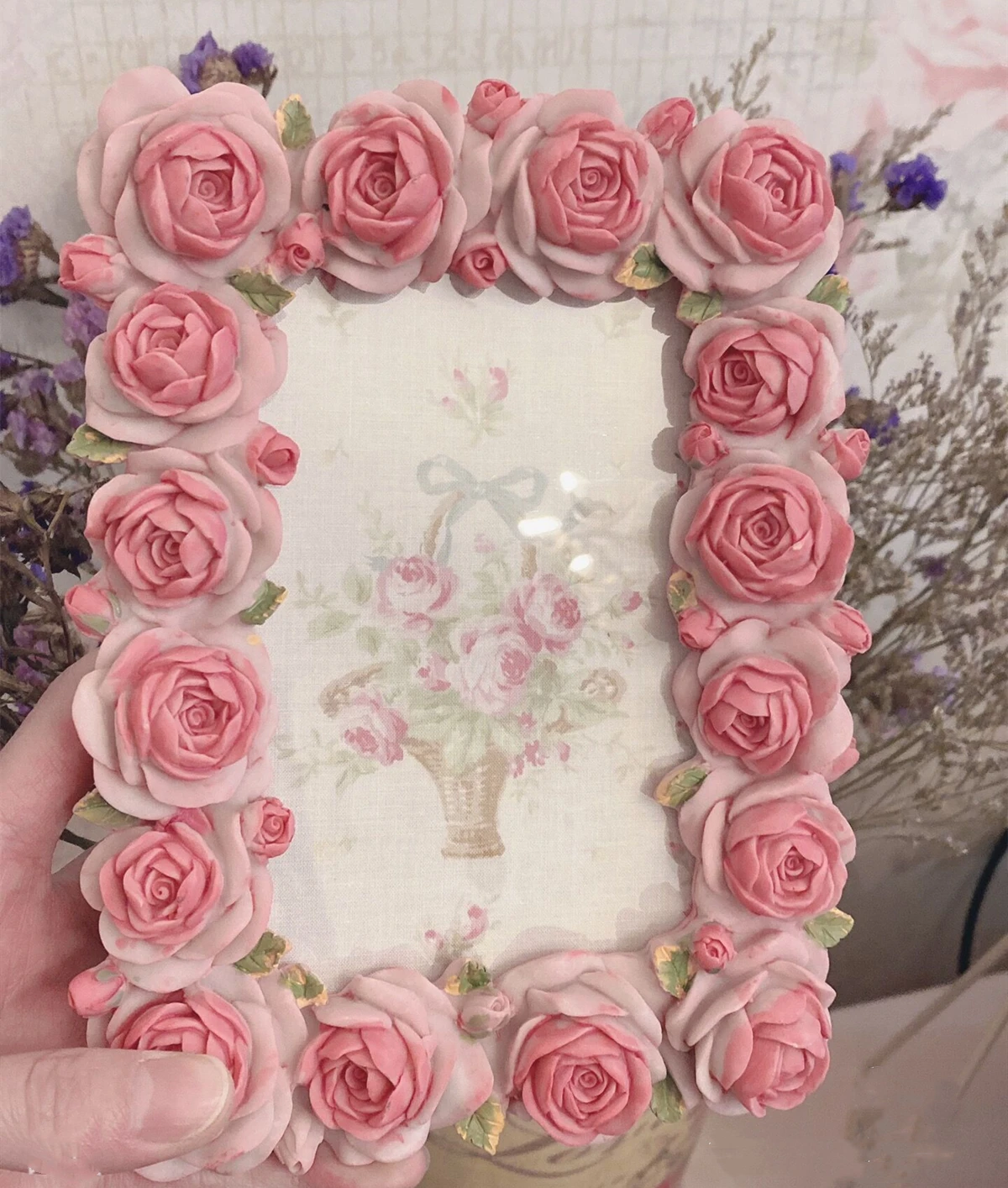 Pink Rose Blossom Series Warm  - Resin Art For Photo Frame avaliação e preço