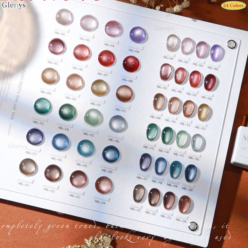 Glemys 24 color cat's eye nail - Resin Art Learning avaliação e preço