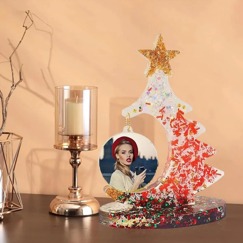 DIY Christmas Tree Photo Frame - Resin Art For Photo Frame avaliação e preço