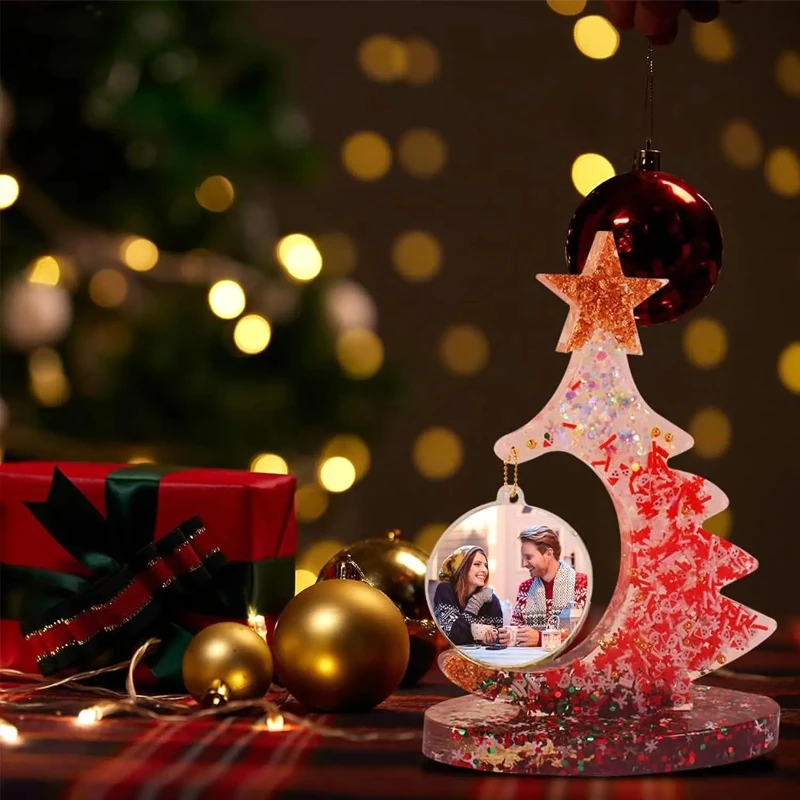 DIY Christmas Tree Photo Frame - Resin Art For Photo Frame avaliação e preço