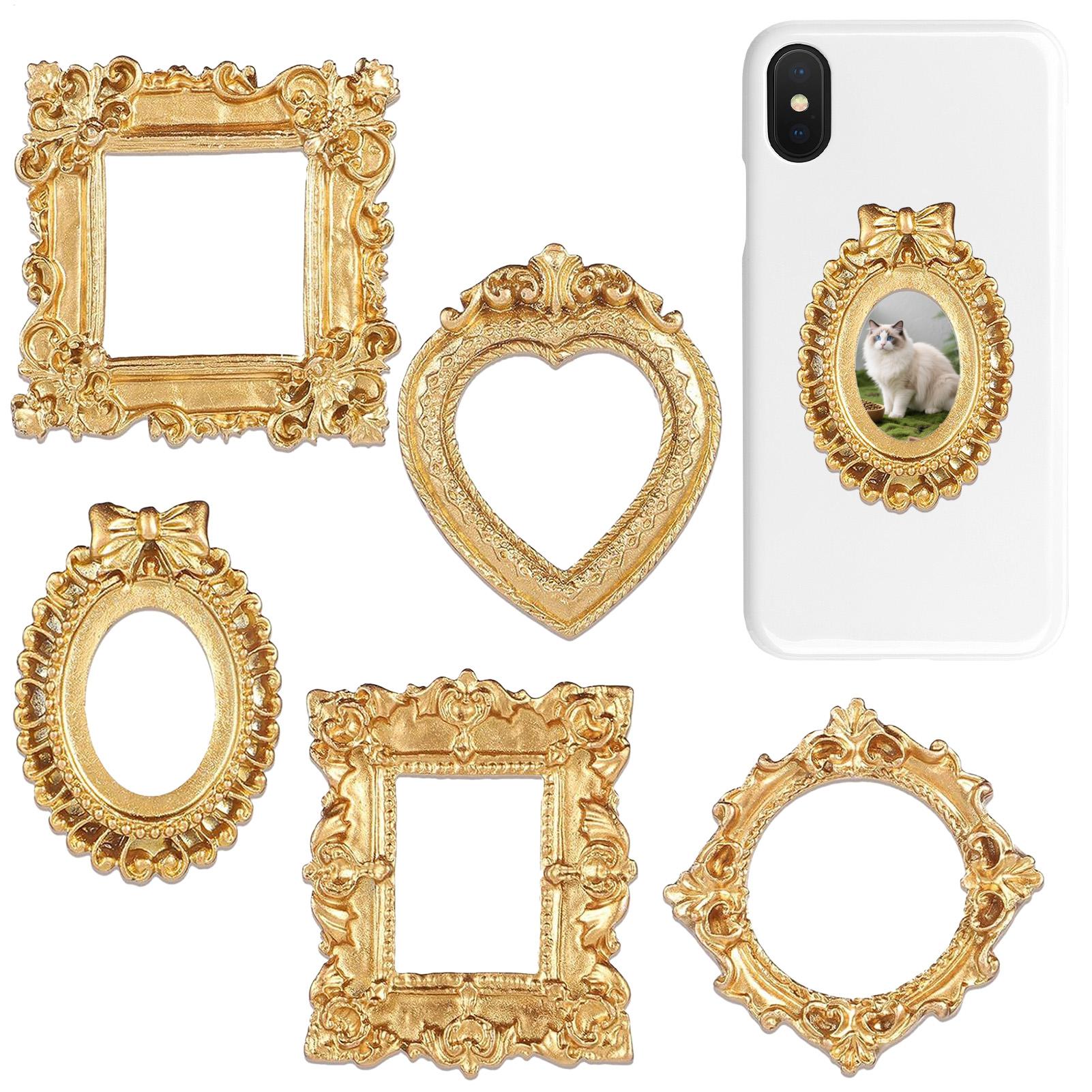 5PCS Gold Vintage Photo Frame  - Resin Art For Photo Frame avaliação e preço