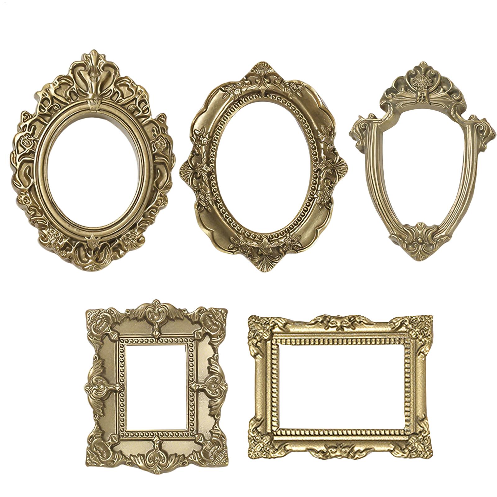 5PCS Gold Vintage Photo Frame  - Resin Art For Photo Frame avaliação e preço
