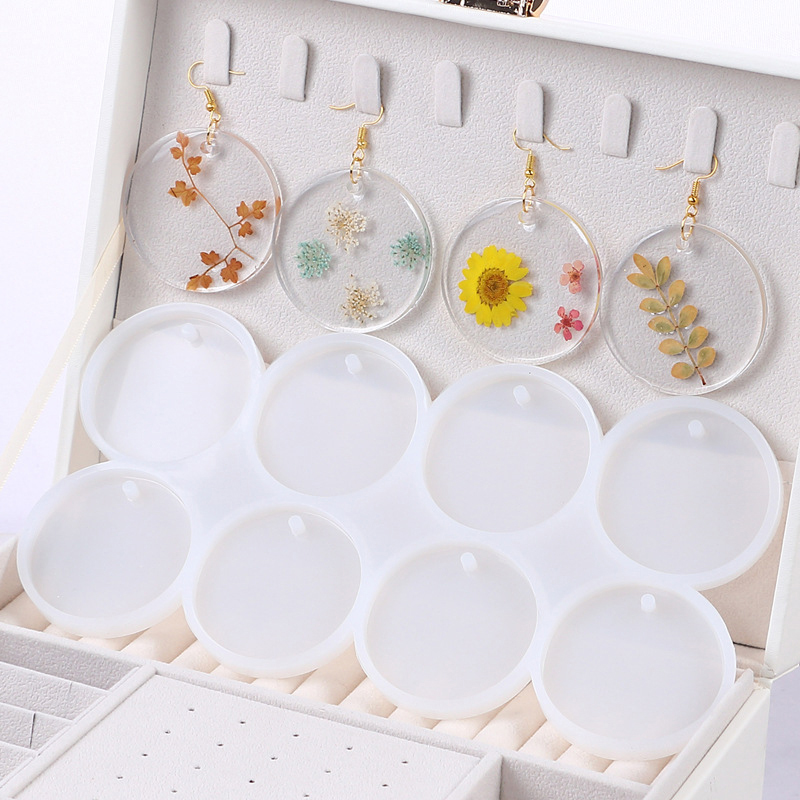 Hot 8/12pcs Round Oval Pendant - Resin Art Heat Gun avaliação e preço