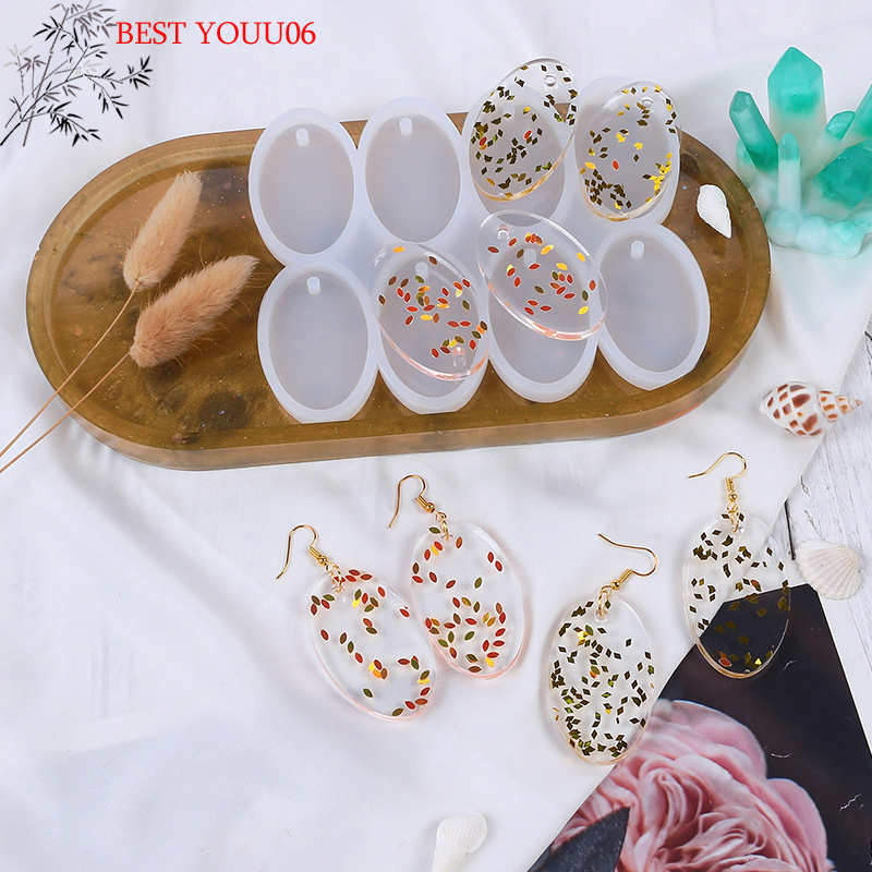 Hot 8/12pcs Round Oval Pendant - Resin Art Heat Gun avaliação e preço