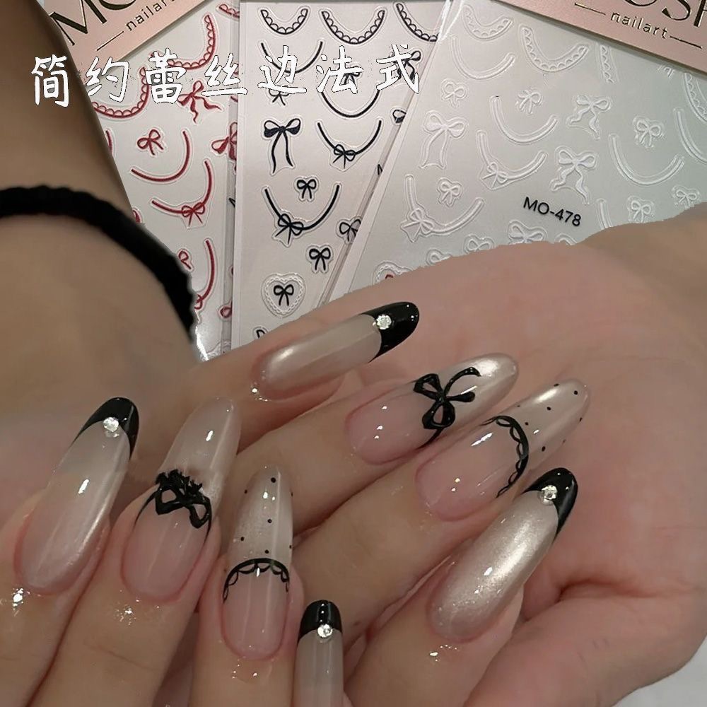 New bow nail art sticker ins I - Resin Art Sticker avaliação e preço