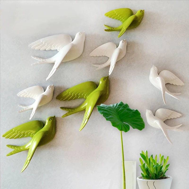 Creative Ceramic Birds Wall Ha - Resin Art Hanging avaliação e preço