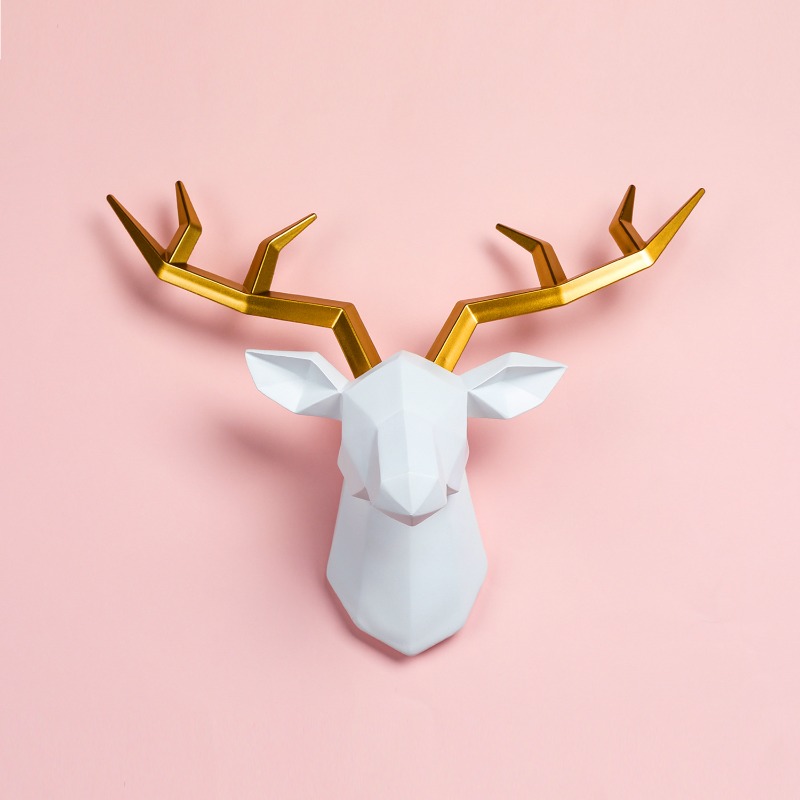 1PC Deer Head Sculpture Animal - Resin Art Hanging avaliação e preço