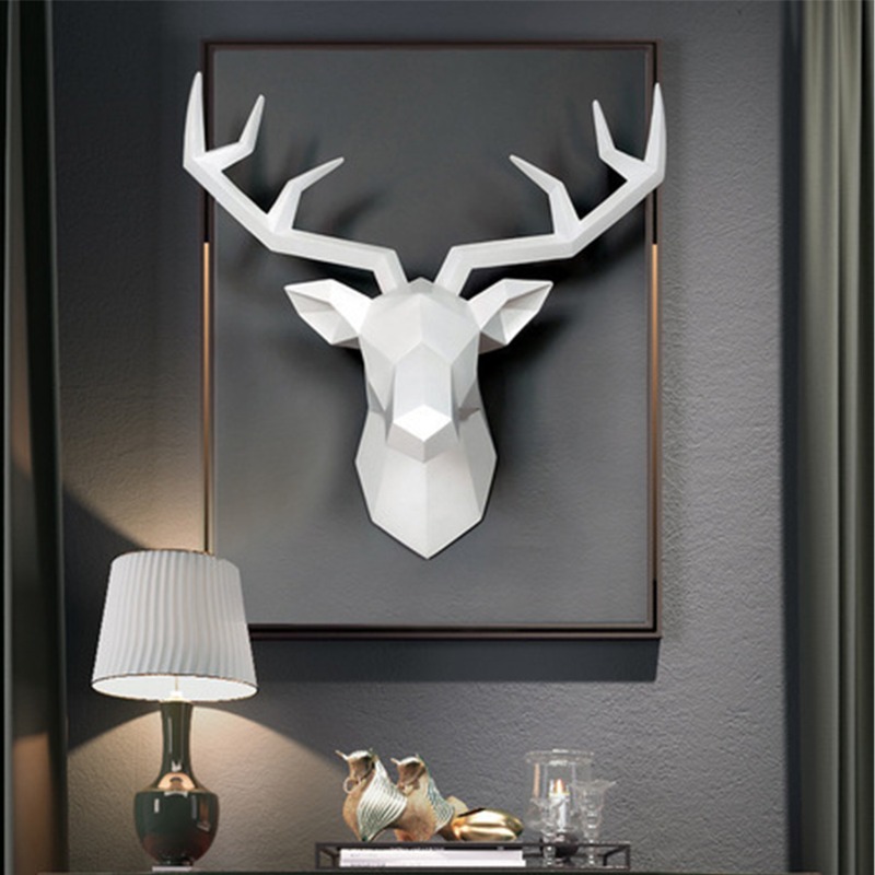 1PC Deer Head Sculpture Animal - Resin Art Hanging avaliação e preço