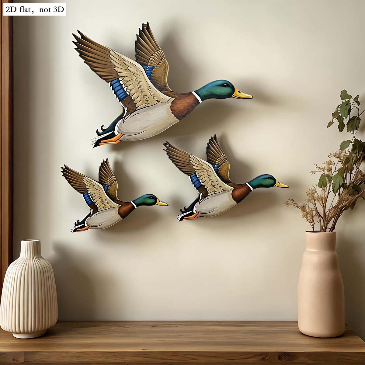 3Pcs Wild Duck Wall Arts Uniqu - Resin Art Hanging avaliação e preço