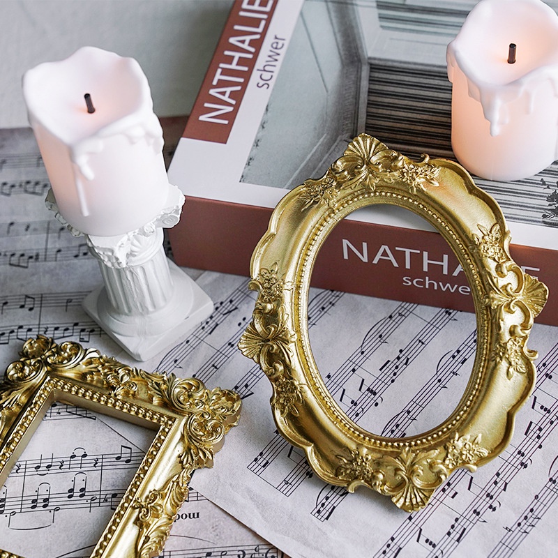 Golden Retro Photo Frame Nail  - Resin Art For Photo Frame avaliação e preço