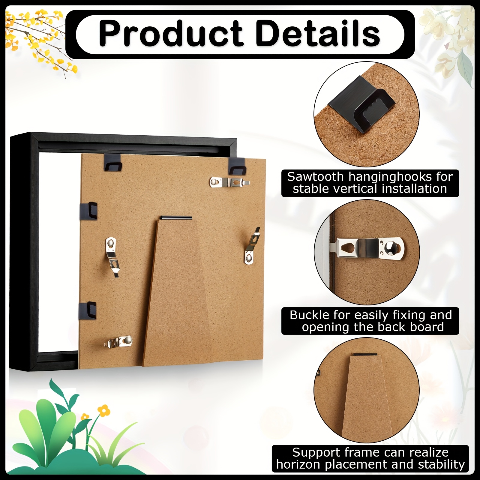 6-Pack Black Resin Square Shad - Resin Art For Photo Frame avaliação e preço