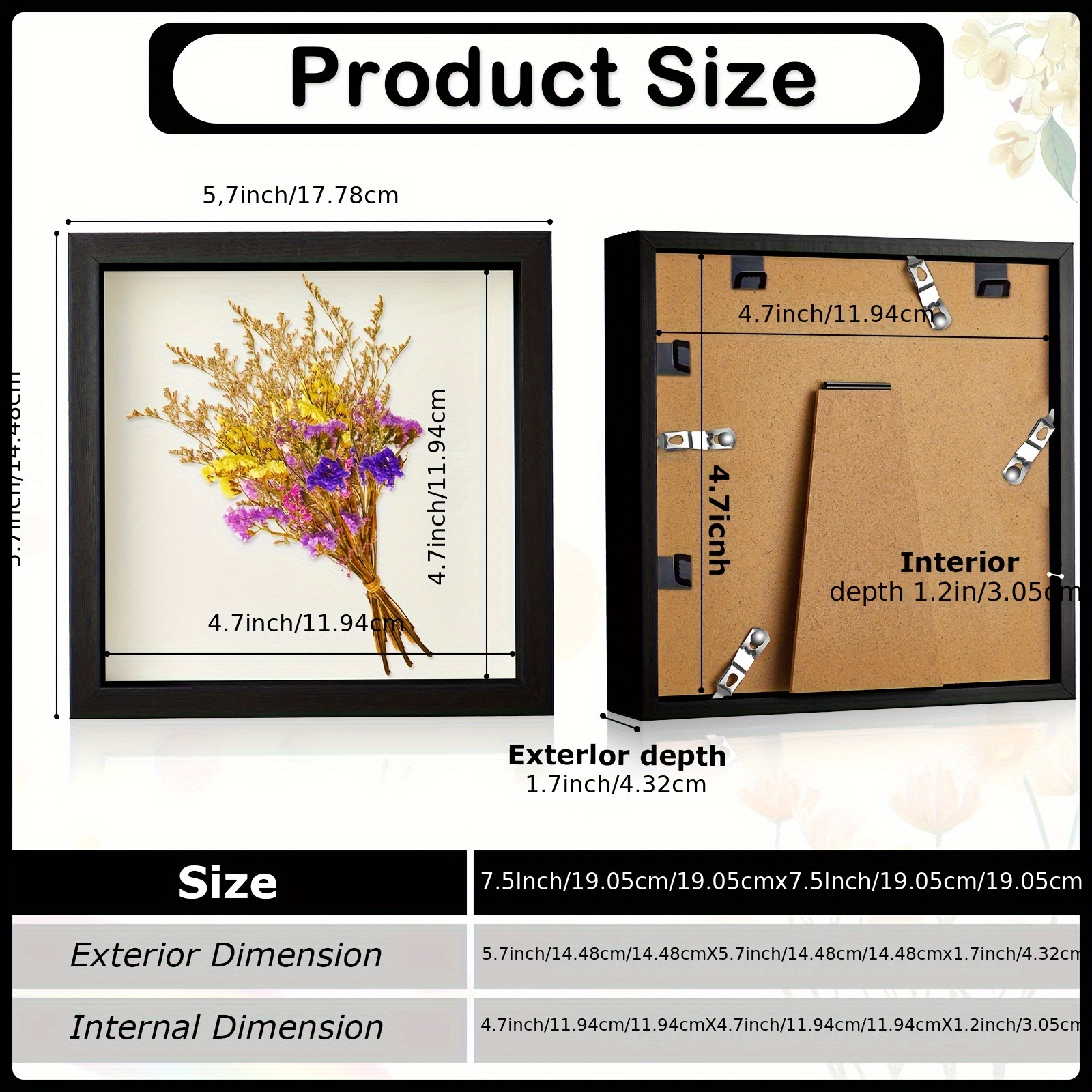 6-Pack Black Resin Square Shad - Resin Art For Photo Frame avaliação e preço