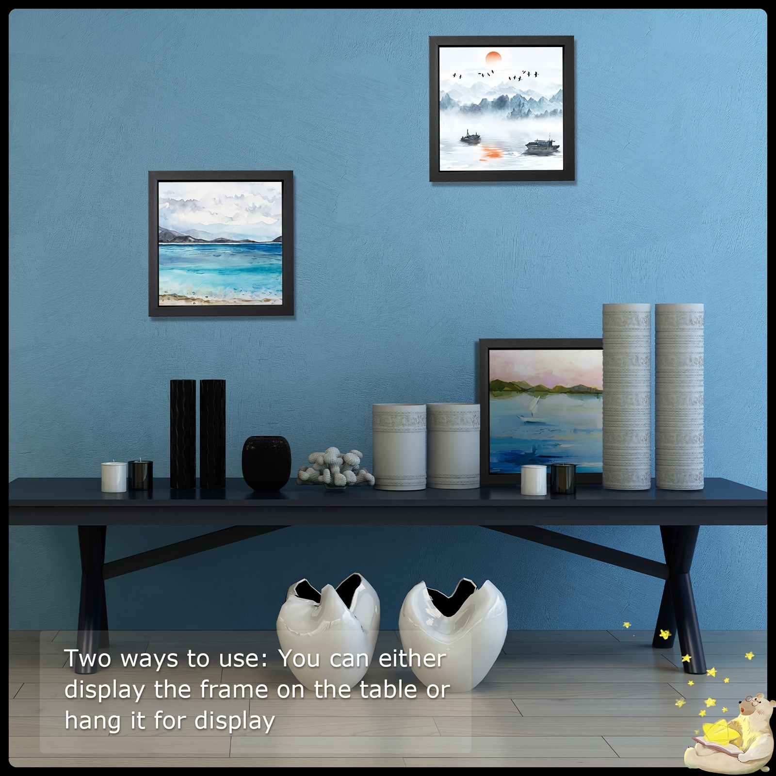 6-Pack Black Resin Square Shad - Resin Art For Photo Frame avaliação e preço