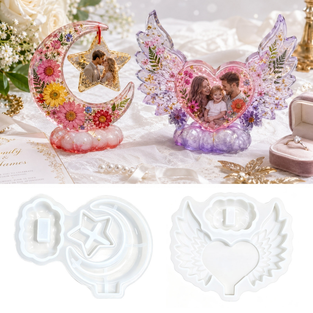 S0308 Heart Shaped Photo Frame - Resin Art For Photo Frame avaliação e preço
